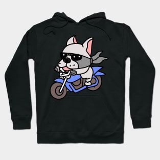 Pit Bull Dog Biker Dog Owner Retro Funny Dog Hoodie